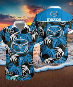 Mazda Big Logo Tropical Leaves Hawaiian Shirt And Shorts