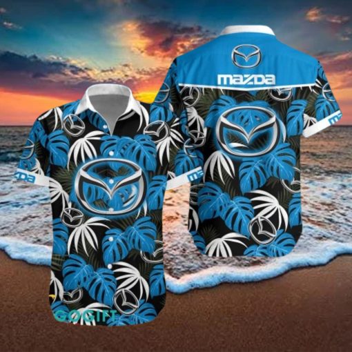 Mazda Big Logo Tropical Leaves Hawaiian Shirt And Shorts