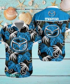 Mazda Big Logo Tropical Leaves Hawaiian Shirt And Shorts