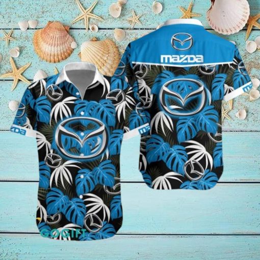 Mazda Big Logo Tropical Leaves Hawaiian Shirt And Shorts