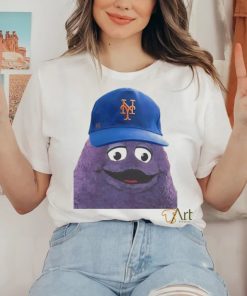 McDonald’s Grimace wearing New York Mets cap shirt