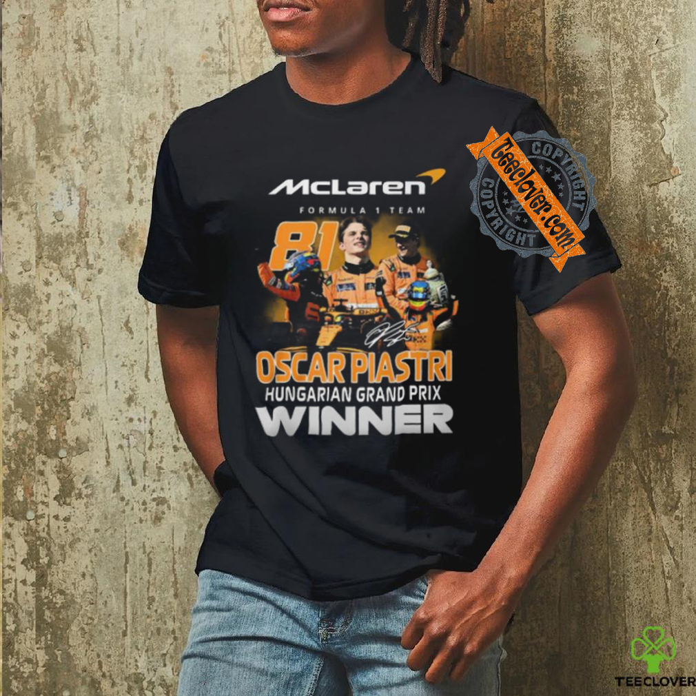 McLaren Formula 1 Team Oscar Piastri Hungarian Grand Prix Winner T Shirt McLaren Formula 1 Team Oscar Piastri Hungarian Grand Prix Winner T Shirt