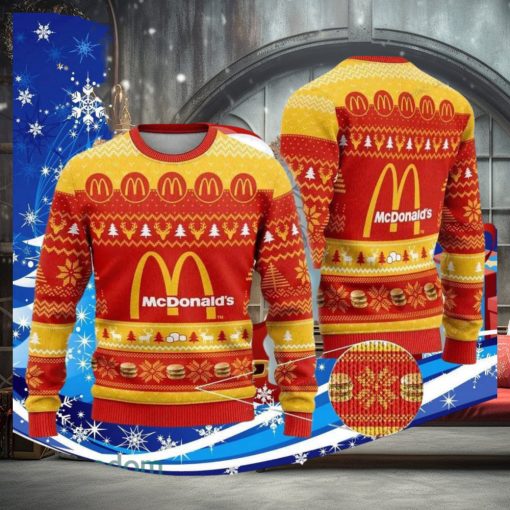 Mcdonald Logo Ugly Christmas Sweater Special Gift For Men Women