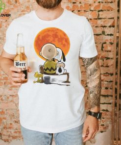 Peanuts Snoopy Charlie Brown Woodstock Under Full Moon Charlie Brown Halloween Shirt