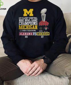 Mden Merch Michigan Beat Alabama Football 2024 Rose Bowl Game Champions Score 27 20 Shirt