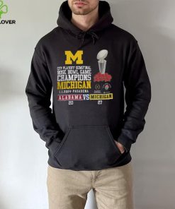 Mden Merch Michigan Beat Alabama Football 2024 Rose Bowl Game Champions Score 27 20 Shirt