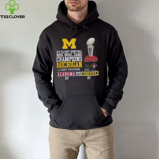 Mden Merch Michigan Beat Alabama Football 2024 Rose Bowl Game Champions Score 27 20 Shirt