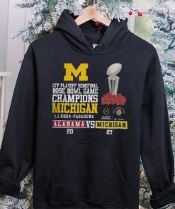 Mden Merch Michigan Beat Alabama Football 2024 Rose Bowl Game Champions Score 27 20 Shirt