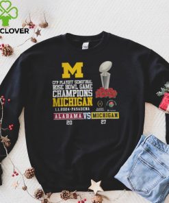 Mden Merch Michigan Beat Alabama Football 2024 Rose Bowl Game Champions Score 27 20 Shirt