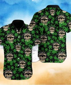 Mega Cool Skull Weed Cannabis Tropical Hawaiian Aloha Shirt