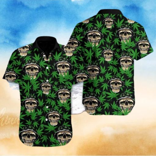 Mega Cool Skull Weed Cannabis Tropical Hawaiian Aloha Shirt