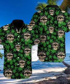 Mega Cool Skull Weed Cannabis Tropical Hawaiian Aloha Shirt