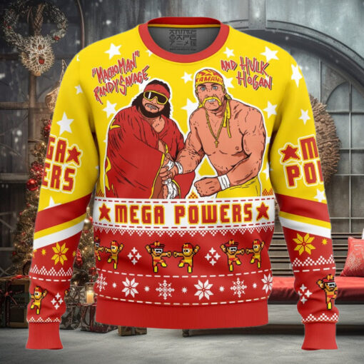 Mega Powers Macho Man and Hulk Hogan Ugly Christmas Sweater