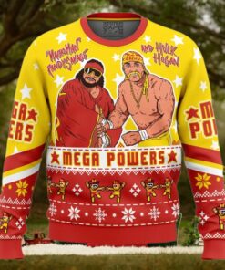 Mega Powers Macho Man and Hulk Hogan Ugly Christmas Sweater