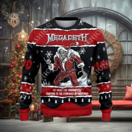 Megadeth Dance Like Marionettes Sway Symphony Of Christmas Ugly Sweater Jumper Printed