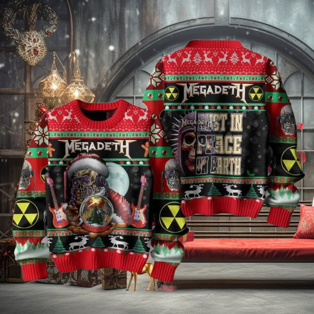 Megadeth Rust In Peace On Earth Chirstmas Gifts 2024 Xmas For Family And Friends Ugly Sweater Megadeth Rust In Peace On Earth Chirstmas Gifts 2024 Xmas For Family And Friends Ugly Sweater