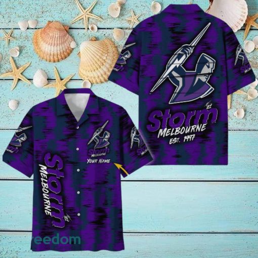 Melbourne Storm NRL Hawaiian Shirt Trending Design Custom Name