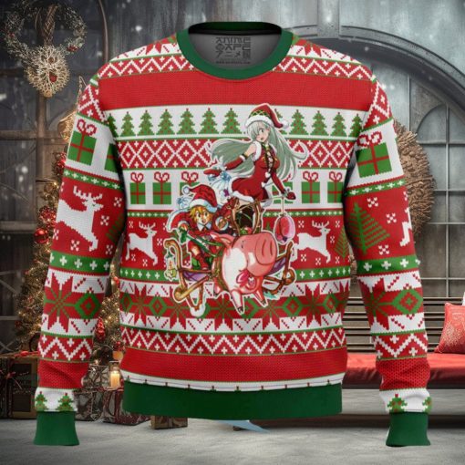 Meliodas and Elizabeth 7 Deadly Sins Ugly Christmas Sweater
