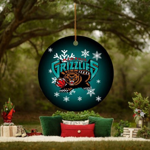 Memphis Grizzlies NBA Custom Name Merry Christmas Decorations Ornament