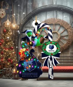 Memphis Grizzlies NBA Grinch Candy Cane Personalized Xmas Gifts Christmas Tree Decorations Ornament