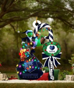 Memphis Grizzlies NBA Grinch Candy Cane Personalized Xmas Gifts Christmas Tree Decorations Ornament