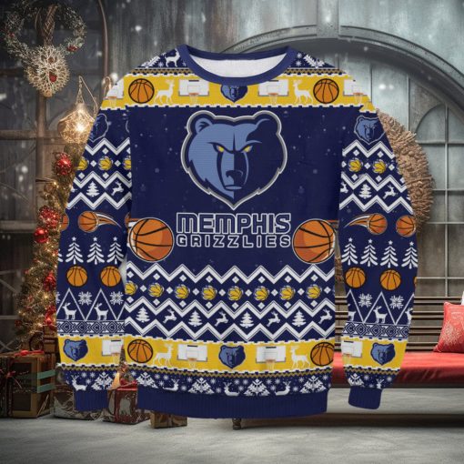 Memphis Grizzlies Ugly Xmas Wool Knitted Sweater