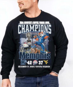 Memphis Tigers 2024 Scooter Coffee Frisco Bowl Champions 2D T Shirt