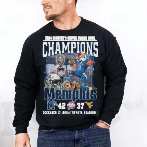 Memphis Tigers 2024 Scooter Coffee Frisco Bowl Champions 2D T Shirt