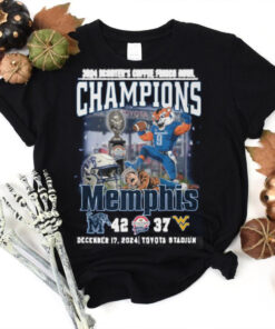 Memphis Tigers 2024 Scooter Coffee Frisco Bowl Champions 2D T Shirt