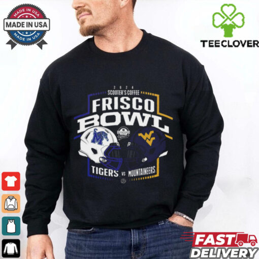 Memphis Tigers Vs West Virginia Mountaineers 2024 Scooter Coffee Frisco Bowl Unisex T Shirt