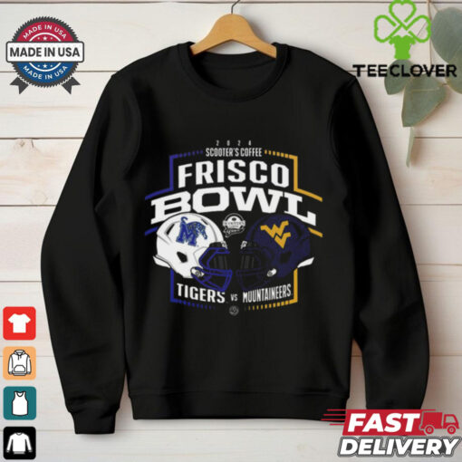 Memphis Tigers Vs West Virginia Mountaineers 2024 Scooter Coffee Frisco Bowl Unisex T Shirt