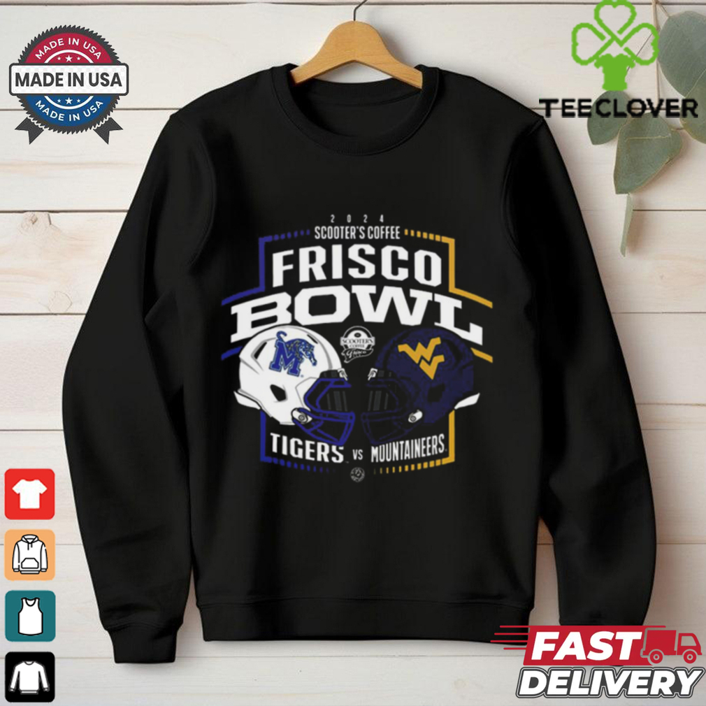 Memphis Tigers Vs West Virginia Mountaineers 2024 Scooter Coffee Frisco Bowl Unisex T Shirt Memphis Tigers Vs West Virginia Mountaineers 2024 Scooter Coffee Frisco Bowl Unisex T Shirt