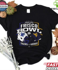 Memphis Tigers Vs West Virginia Mountaineers 2024 Scooter Coffee Frisco Bowl Unisex T Shirt