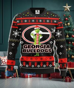 Men And Women Christmas Gift NCAA Georgia Bulldogs Logo With Funny Grinch 3D Ugly Christmas Sweater For Fans