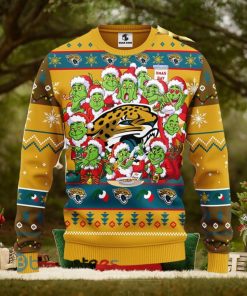 Men And Women Christmas Gift NFL Jacksonville Jaguars Cute 12 Grinch Face Xmas Day 3D Ugly Christmas Sweater