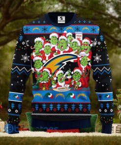 Men And Women Christmas Gift NFL San Diego Chargers Cute 12 Grinch Face Xmas Day 3D Ugly Christmas Sweater