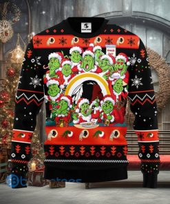 Men And Women Christmas Gift NFL Washington Redskins Cute 12 Grinch Face Xmas Day 3D Ugly Christmas Sweater