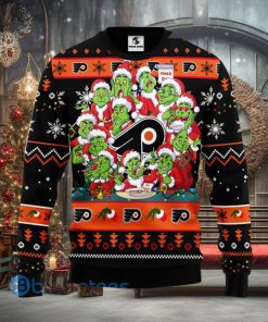 Men And Women Christmas Gift NHL Philadelphia Flyers Cute 12 Grinch Face Xmas Day 3D Ugly Christmas Sweater
