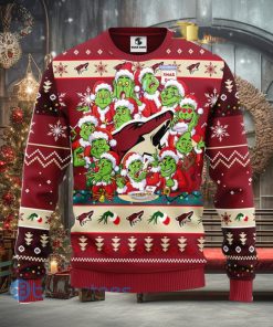 Men And Women Christmas Gift NHL Phoenix Coyotes Cute 12 Grinch Face Xmas Day 3D Ugly Christmas Sweater