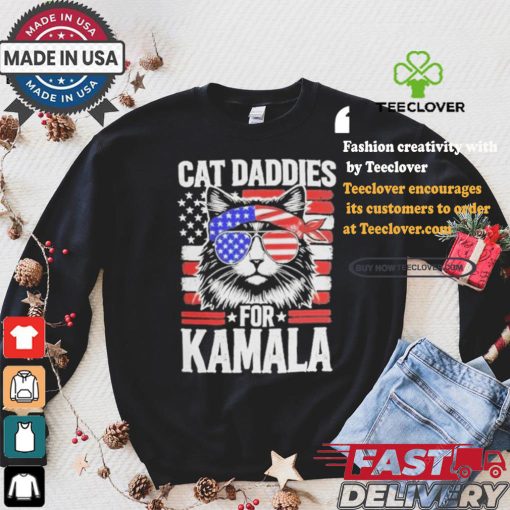 Men Kamala Cat Daddies For Kamala USA Flag Shirt