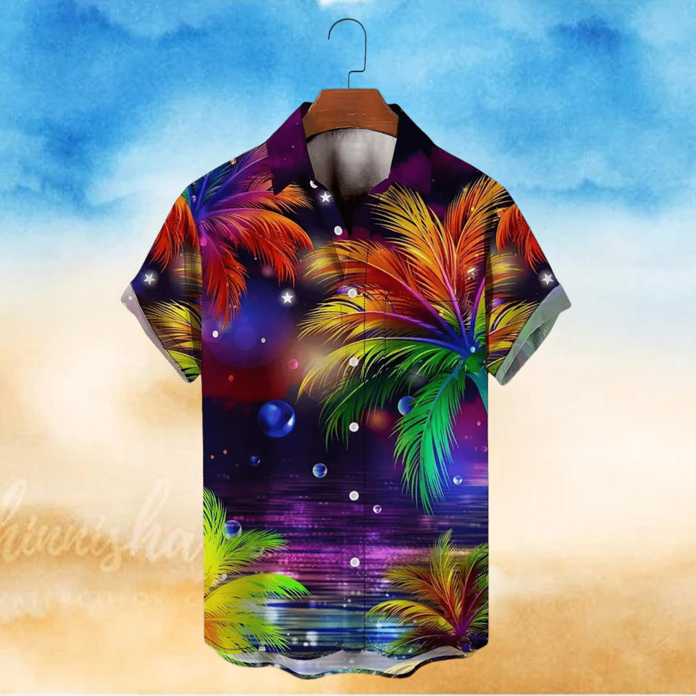 Men s Hawaiian Coconut Tree Sunset Landscape Vacation Button Down Shirt Plus Size Trendy Tee Men s Hawaiian Coconut Tree Sunset Landscape Vacation Button Down Shirt Plus Size Trendy Tee