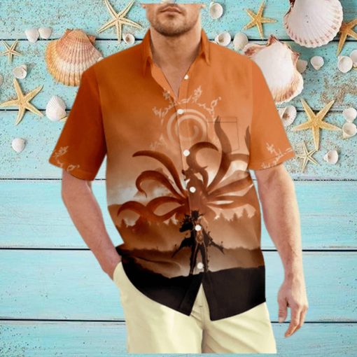 Men s Hawaiian Shirt Naruto Printed Fashionable Design Button Down Beach Shirts