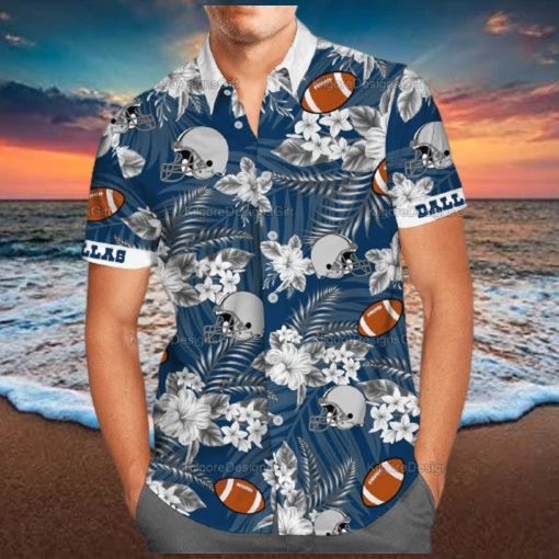 Men s NFL Dallas Cowboys Hawaiian Shirts Tropical Summer Beach Shirt