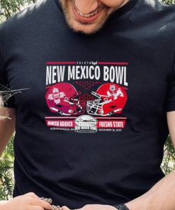 Men’s 2023 New Mexico Bowl NMSU Aggies vs Fresno State Bulldogs helmet shirt