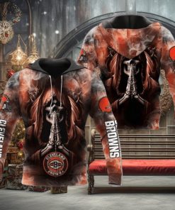 Mens 3D Graphic Hoodie Cleveland Browns Smoke Gift