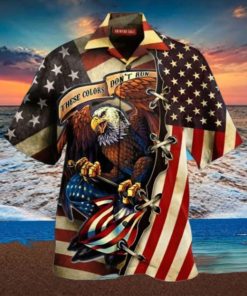 Men’s American Flag Eagle Print Collar Trendy Hawaiian Shirt