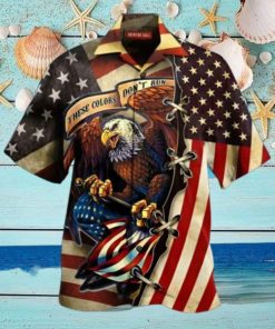 Men’s American Flag Eagle Print Collar Trendy Hawaiian Shirt