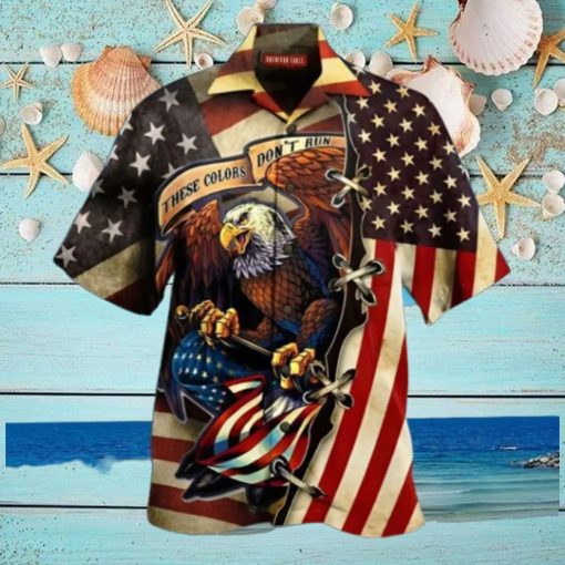 Men’s American Flag Eagle Print Collar Trendy Hawaiian Shirt