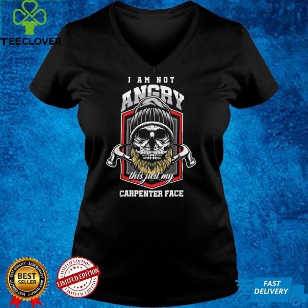 Mens Angry Carpenter Face Bearded Skull Woodworker Craftsman Wood T Shirt