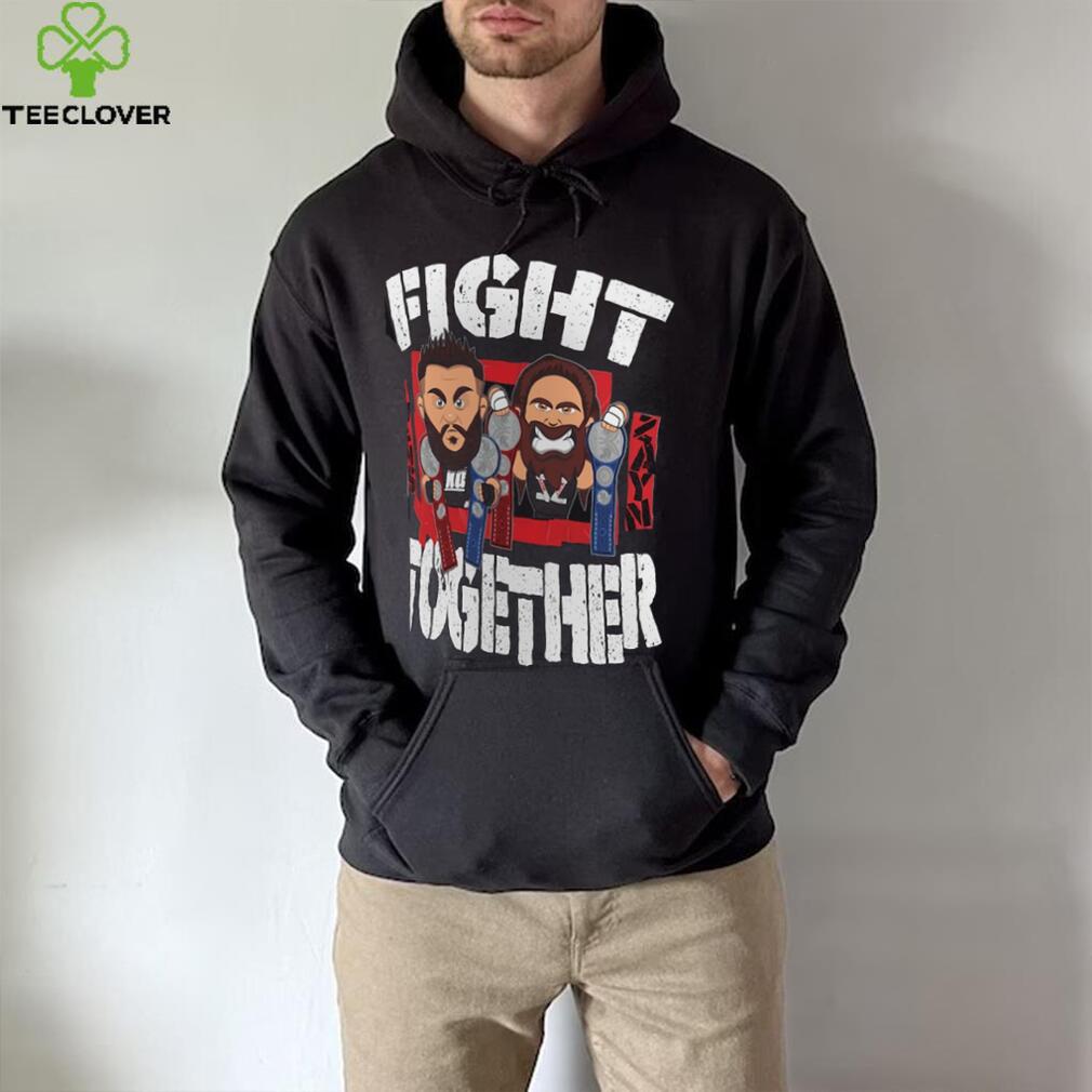 Men's Black Sami Zayn & Kevin Owens Fight Together T Shirt Men's Black Sami Zayn & Kevin Owens Fight Together T Shirt